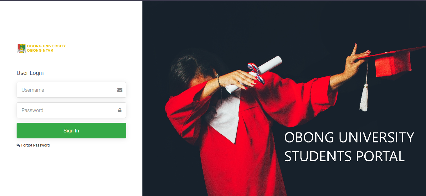 Obong University Student Portal 2025 | www.obonguniversity.org
