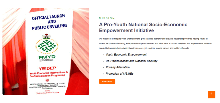 Youth Economic Intervention & Deradicalization Programme (YEIDEP) Loan Application 2025/2026 | How to Apply