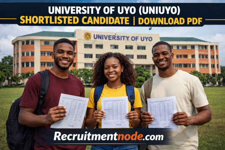 University of Uyo (UNIUYO) Shortlisted Candidate 2026/2027/https://recruitmentnode.com/